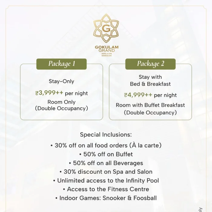 Gokulam Grand Hotel & Spa | Luxury hotel in BEL Circle